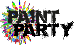 paint party on a paint splash background